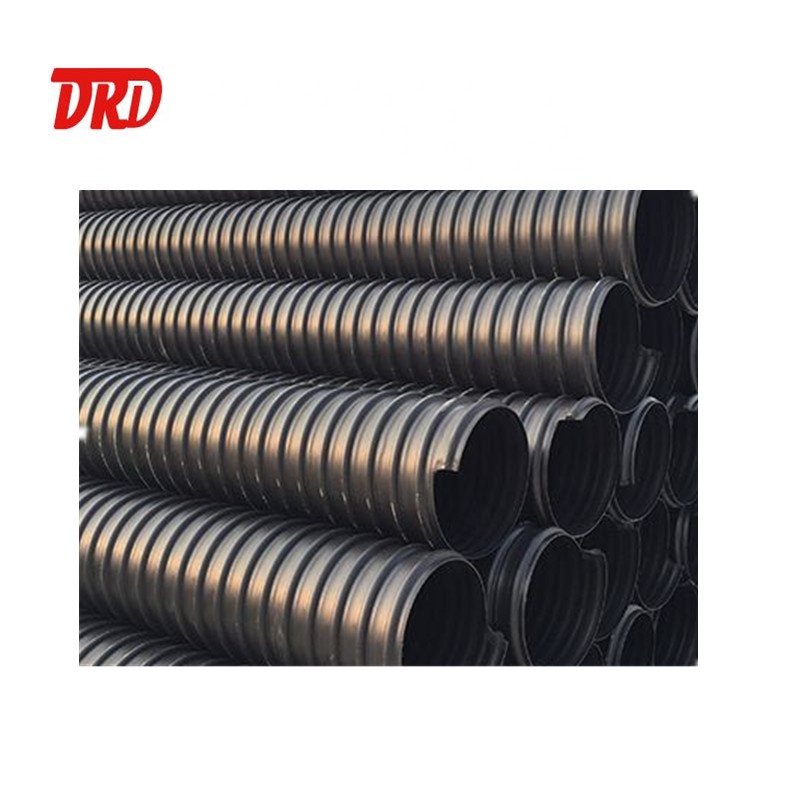 DN300-DN1800 Sabuk Baja Diperkuat Pipa Bergelombang HDPE Dinding Ganda untuk Conduit