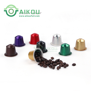 Emballage en aluminium compatible AIKOU boîte à capsules vide tasse en aluminium jetable café logo coloré personnalisé avec couvercle dosettes de café - Product Image 6