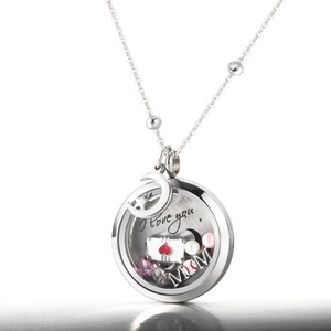 Most popular stainless steel memory floating glass frame locket window plate pendant