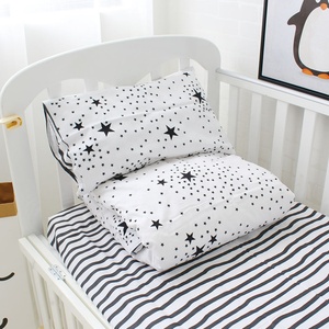 Đồng Bằng Màu Hữu Cơ 100% Cotton Mềm <span class=keywords><strong>Boy</strong></span> Girl Nôi Em Bé Chăn Chăn Gối Vỏ 3 Bộ Trải Giường Cũi - Product Image 5