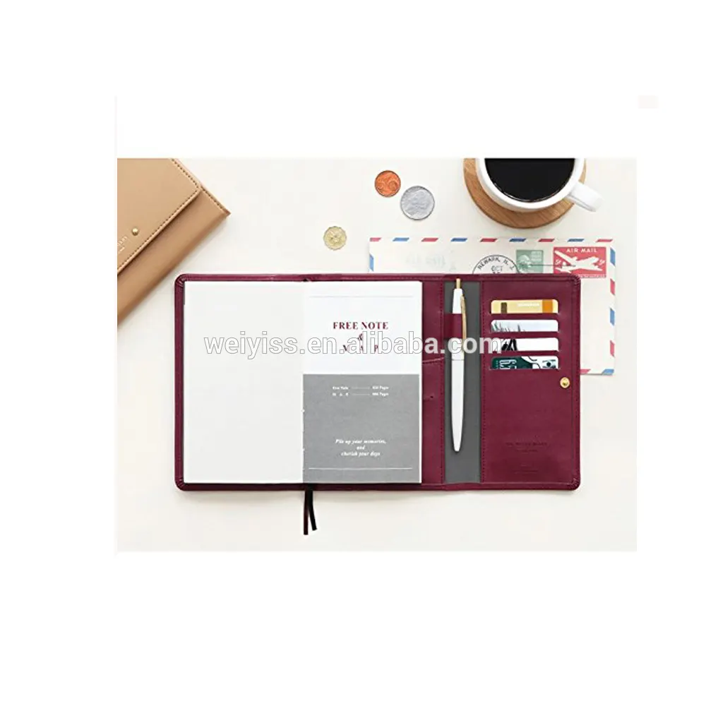 Agenda 2016 — planificateur portefeuille en cuir, pour couverture de carnet de notes, avec logo personnalisé