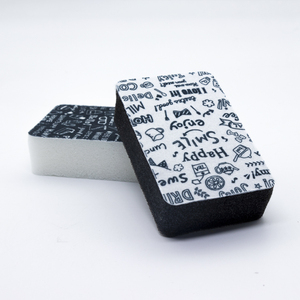 Esponja de limpieza de cocina impresa, blanca y negra, ecológica, 2 uds. - Product Image 3