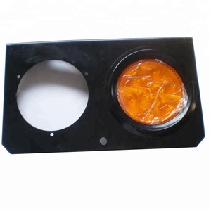 Venta caliente 4 pulgadas redondo camión remolque furgoneta camión LED indicador de Parada lámpara luces traseras lámpara de advertencia con Base de hierro de <span class=keywords><strong>2</strong></span> agujeros - Product Image 2