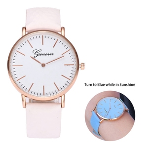 Sole Orologi Cambiamento di Colore Della Luce Solare Bianco Quarzo di Modo Delle Donne Orologio Da Polso Vintage Termocromia Temperatura Scolorire Orologi - Product Image 3