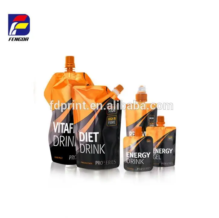 China supplier custom logo spout pouches liquid beverage Drinking water in plastic bag with spout