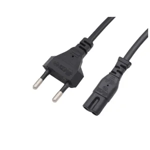 Cable de alimentación europeo de 2 pines, 220v, CA, para electrodomésticos, 300/500V, 8"