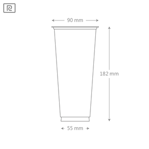 Vaso Desechable de Plástico V660-B PP de 22 oz/660 ml, Impresión Personalizada, Superficie Plana, para Bebidas, Té, Café, Cerveza, Helado, Material PET de 90 mm - Product Image 1