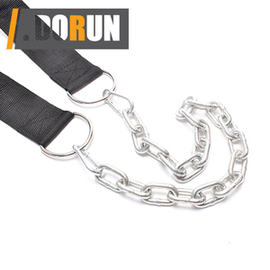 Imbracatura per il collo per l'allenamento con i pesi, esercitatore per il collo per l'attrezzatura per l'allenamento del collo palestra, allenatore per il collo con catena lunga regolabile in acciaio - Product Image 4