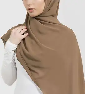 Di vendita caldo tinta unita di colore solido chiffon hijab di alta qualità 66 colori di grandi dimensioni musulmano lungo scialle sciarpa