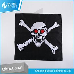 Fabbrica diretta nuovo design su misura raso nero pirate <span class=keywords><strong>bandana</strong></span> - Product Image 1
