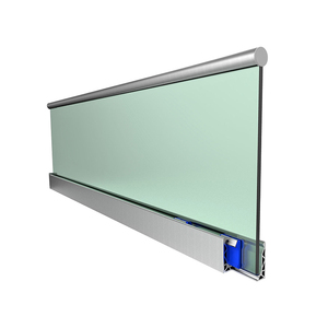 <span class=keywords><strong>Balustrade</strong></span> en <span class=keywords><strong>verre</strong></span> sans cadre avec profil en U en aluminium moderne et éclairage LED pour <span class=keywords><strong>terrasse</strong></span>, porche, main courante, garde-corps, marque UNIK - Product Image 2