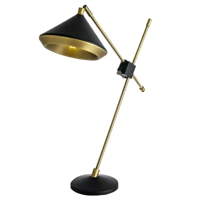 Lámpara de mesa de lectura de escritorio de dormitorio interior de brazo largo ajustable minimalista de metal moderno