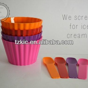 caramelo de color de plástico de hielo taza de crema cuchara y encajes de tina de helado bowl mini gadgets de cocina - Product Image 1