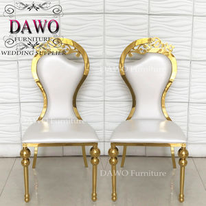 Paslanmaz çelik ziyafet taht düğün olay altın yemek sandalyesi yastıkları ile - Product Image 3