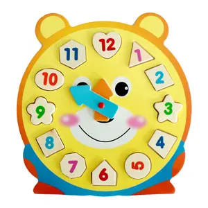 Horloge jouet en bois pour enfants, apprendre à dire l'heure, enseigner