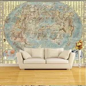 World Map Sound Absorbing Wallpaper Wallpaper Grasscloth Abstract Wallpaper