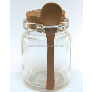 Etiqueta personalizada 250ml 8oz redonda frasco de vidrio <span class=keywords><strong>con</strong></span> tapa de madera y una cuchara <span class=keywords><strong>para</strong></span> sal de baño - Product Image 2