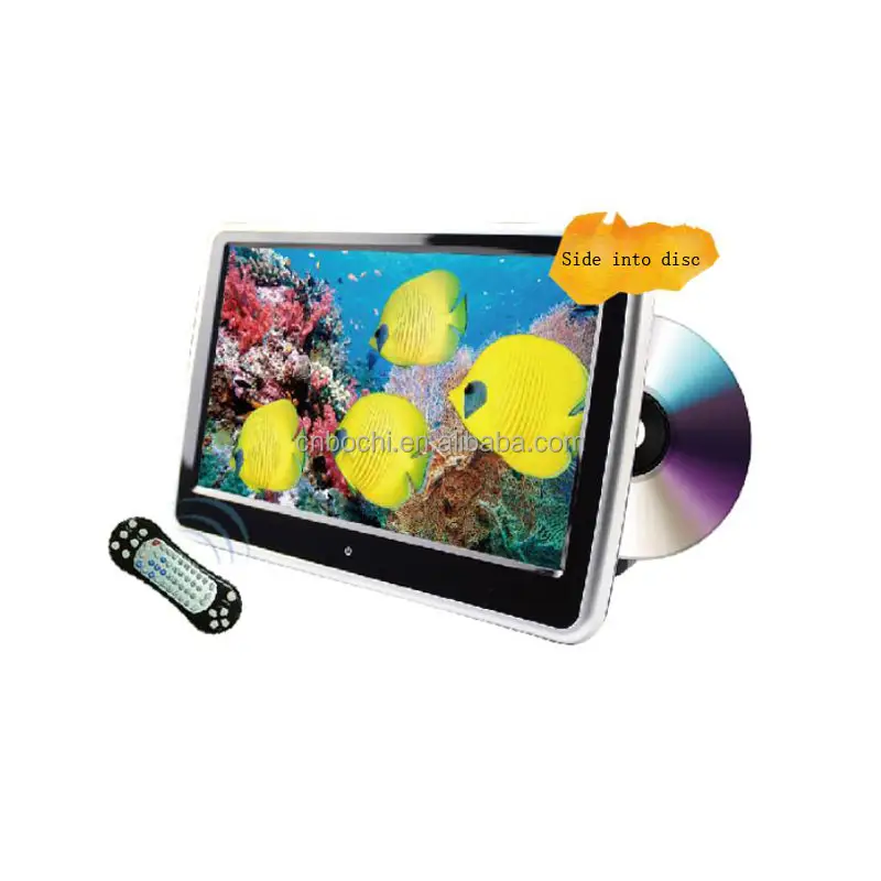 10.1 "HD Digitale Tft-scherm Touch Knop Auto Hoofdsteun Dvd-speler met kant in disc