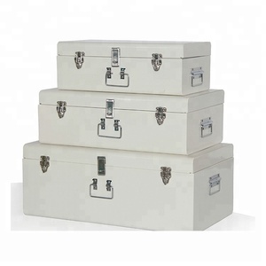 <span class=keywords><strong>Coffre</strong></span> de rangement en acier, lot de <span class=keywords><strong>3</strong></span> coffres de stockage en métal galvanisé - Product Image 6