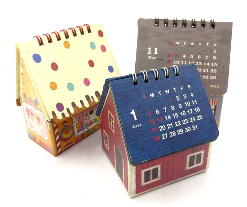 Настольный календарь в форме дома, новая модная офисная домашняя настраиваемая коробка с логотипом
