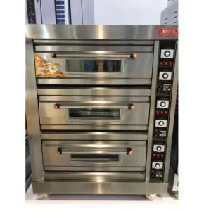 Oven Panggang Kue Elektrik 3 Tingkat 6 Nampan Komersial/Oven Pemanggang Roti