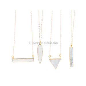 Moda nuevo diseño druzy cuarzo zar piedra colgante de oro de la cadena <span class=keywords><strong>collar</strong></span> de la joyería - Product Image 1