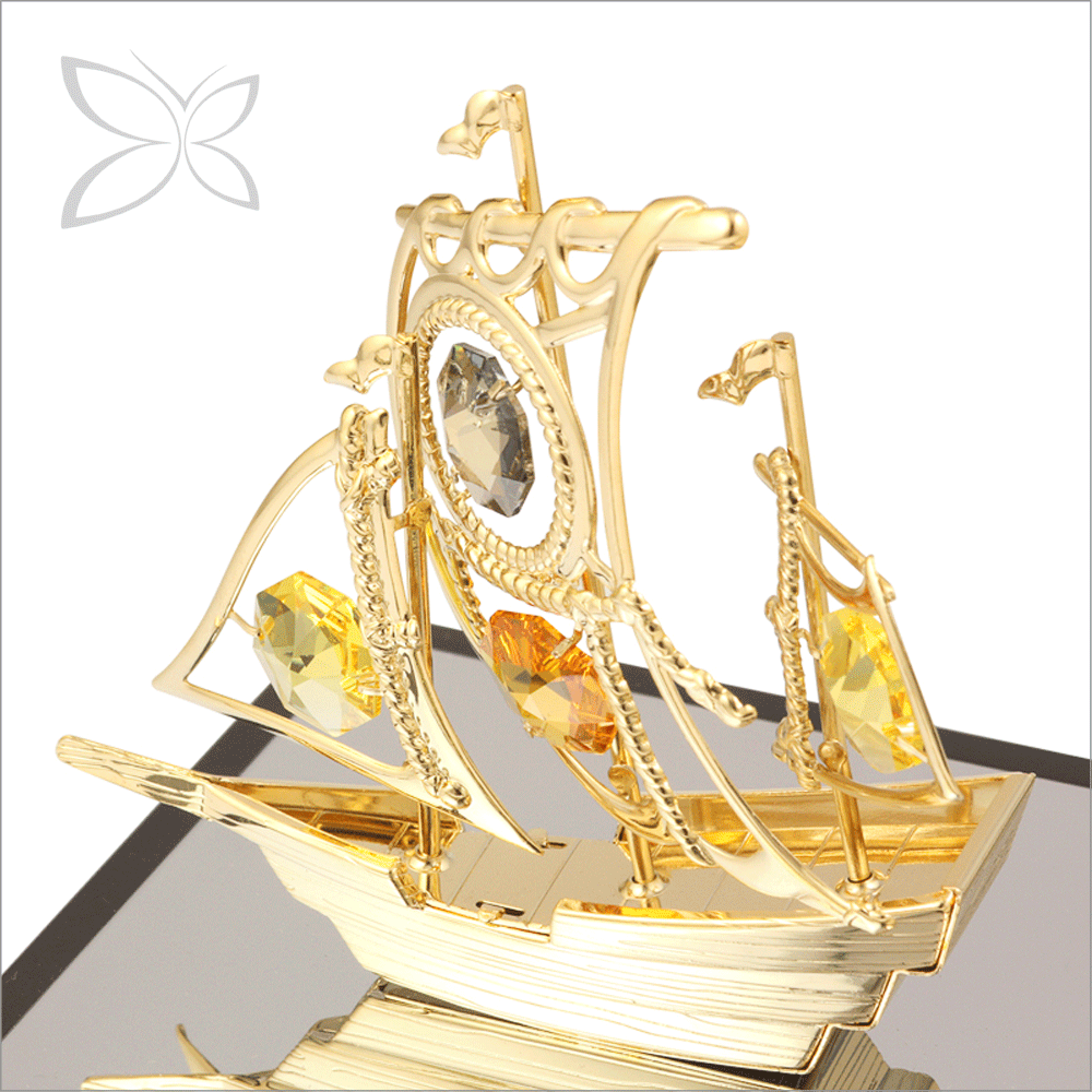 Уникальные Позолоченные кристаллы Crystocraft, украшенные кристаллами бриллиантовой огранки в акриловой упаковке, деловой подарок