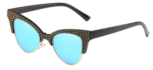 2018 de la moda retro nuevas gafas de sol ojos de gato retro medio marco remaches tendencia señoras gafas de sol - Product Image 5