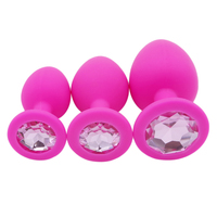 Petit Plug Anal en Silicone à la mode rose, pour sexe Anal, jouets pour femmes et hommes Gay, avec bijoux en cristal