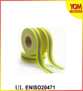 Cal fluorescente amarillo cinta reflectante resistente al fuego coser cinta de tela - Product Image 2