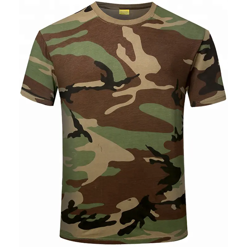 Jungle camouflage cotton tshirt high quality wholesale custom training mens tshirt