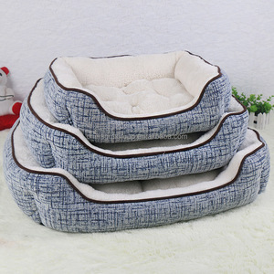 GMT06073 Cozy Hoge Kwaliteit Warm Sherpa Hond Matras Linnen Beige En Licht Blauw Pp Katoen Innovatieve Hond <span class=keywords><strong>Bed</strong></span> - Product Image 4