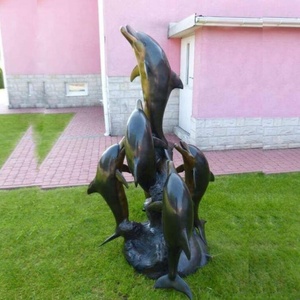 Özel yapılmış bahçe yüzme havuzu dekor bronz yunus çeşme heykeli ile Mermaid heykeli - Product Image 2