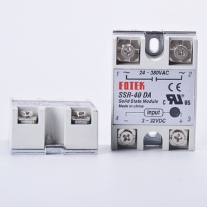 SSR-40DA Relay Keadaan Padat Fase Tunggal, SSR-25DA DC Ke AC 3-32VDC Input 24-380VAC Output Solid State Relay
