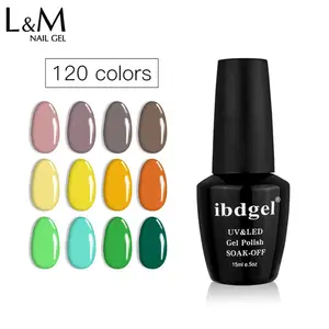 Ibdgel高光沢オーガニックジェルネイルポリッシュセミパーマネントマニキュアUVジェル120色15 ML