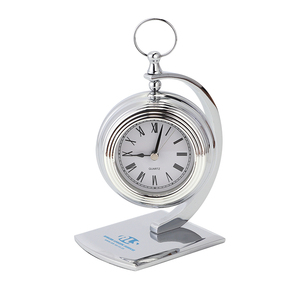 Quà Tặng Thiết Kế Lạ Mắt Kim Loại Bạc Biểu Tượng Tùy Chỉnh Đồng Hồ Để Bàn - Product Image 2