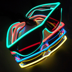 Nuevos productos 2025 gafas de sol de plástico multicolor EL Light up para gafas de neón de fiesta de baile - Product Image 1