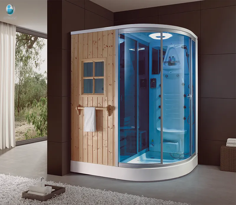 K-705 bir kişi buhar sauna odası islak buhar duş odası kuru sauna ile