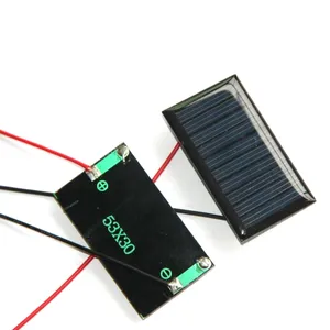 BUHESHUI 5 V 30mA 53X30 มม. Mini Solar Cell ขนาดเล็กพลังงานแสงอาทิตย์สำหรับกลางแจ้ง, น้ำหนักเบามาก