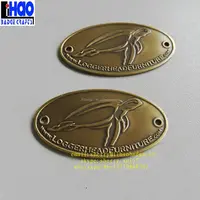 Custom metal badges for furniture with electroplated in bronze color,  Brushed metal tags (MOQ:100pcs) – YueGui Tags