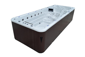 Spa de Natación Exterior Independiente <span class=keywords><strong>Balboa</strong></span> de Doble Zona, Diseño Rectangular Moderno, Marco de Acero Inoxidable, Capacidad para 6 Personas, con Masaje - Product Image 4