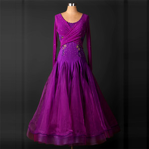 OCTM040 Grosir Gaun Dansa Latin Salsa Tango Waltz Ballroom Performa Berlian Kristal - Product Image 2