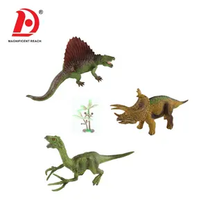 HUADA Set Mainan Dinosaurus Plastik Lembut, Mainan Hewan Mini Realistis 3D 3 Buah 2023