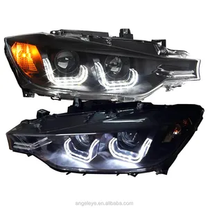 For BMW F30 F35 318 320 325 328 330 335 LED Angel Eyes Headlight元の車なしHID KIT 2013-2015 LF