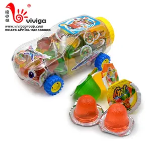 Taza de gelatina de fruta de 13g con embalaje de coche de juguete