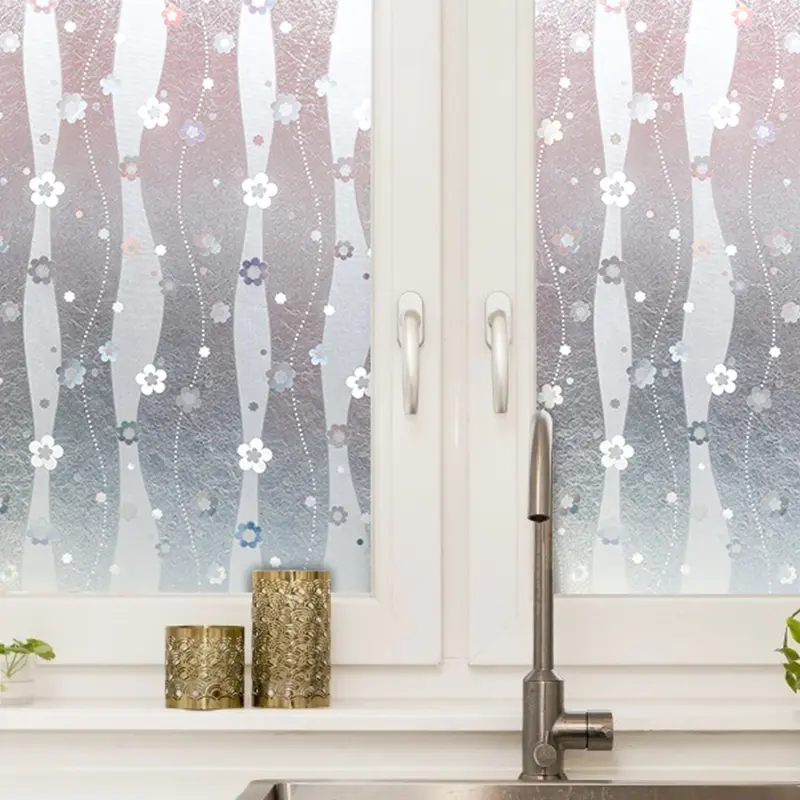 bathroom 3d laser glass window frosted film sticker