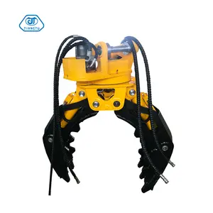 360 rotating mechanical rock stone grabber for excavator with demolition work