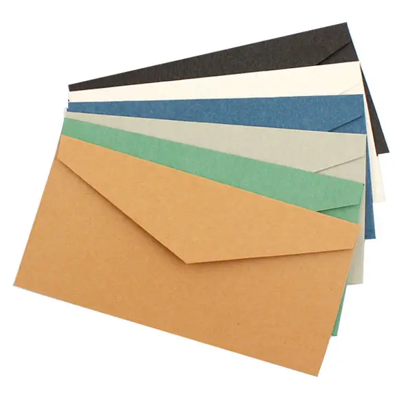 Cartas de saudações de impressão de logotipo eco-amigável, cartas de visita, envelope de papel natural impressão personalizada