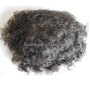 Brasilia nisches jungfräuliches Haar Afro Curl Men Hair Toupee Ersatz
