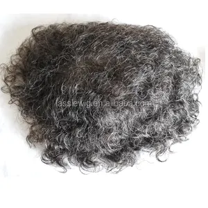 Cabelo virgem brasileiro afro encaracolado, substituição de toupee